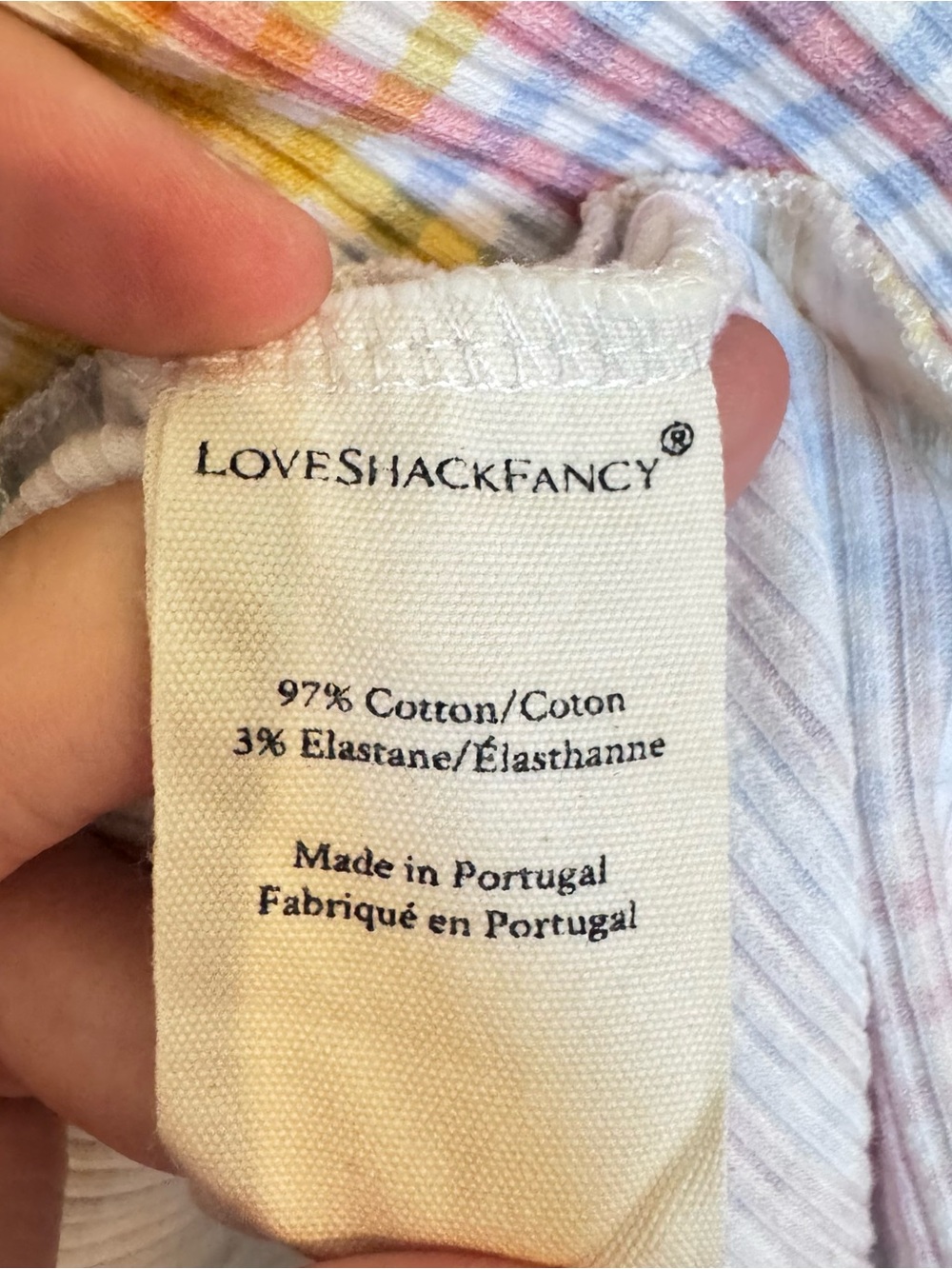 Revolve LoveShackFancy Zoie Printed Mini Dress Rainbow Gingham Babydoll Sz Small - Picture 6 of 9